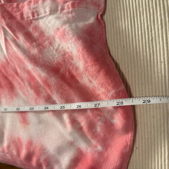 Material Girl Red and White Oversized Button Down Shirt - Picture 6 of 8